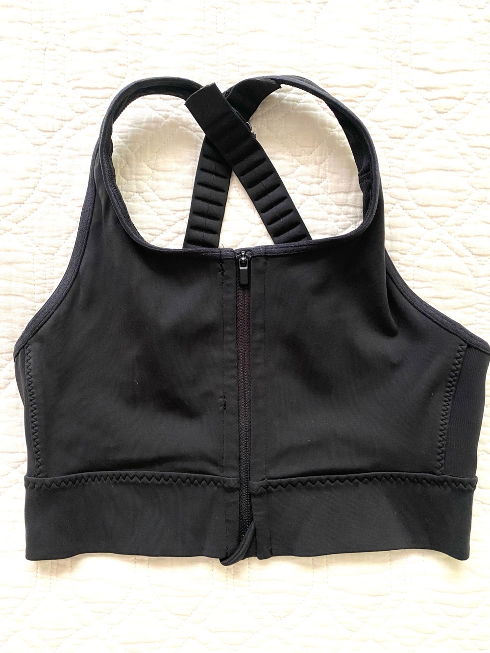 Athleta Front Zip Stealth Support Sports Bra Adjustable Shoulder Straps Sz XS